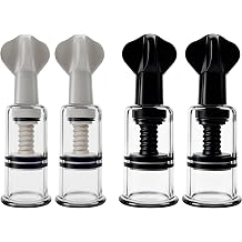 2 Size Inverted Nipple Corrector Suckers for Flat Nipples White+Black