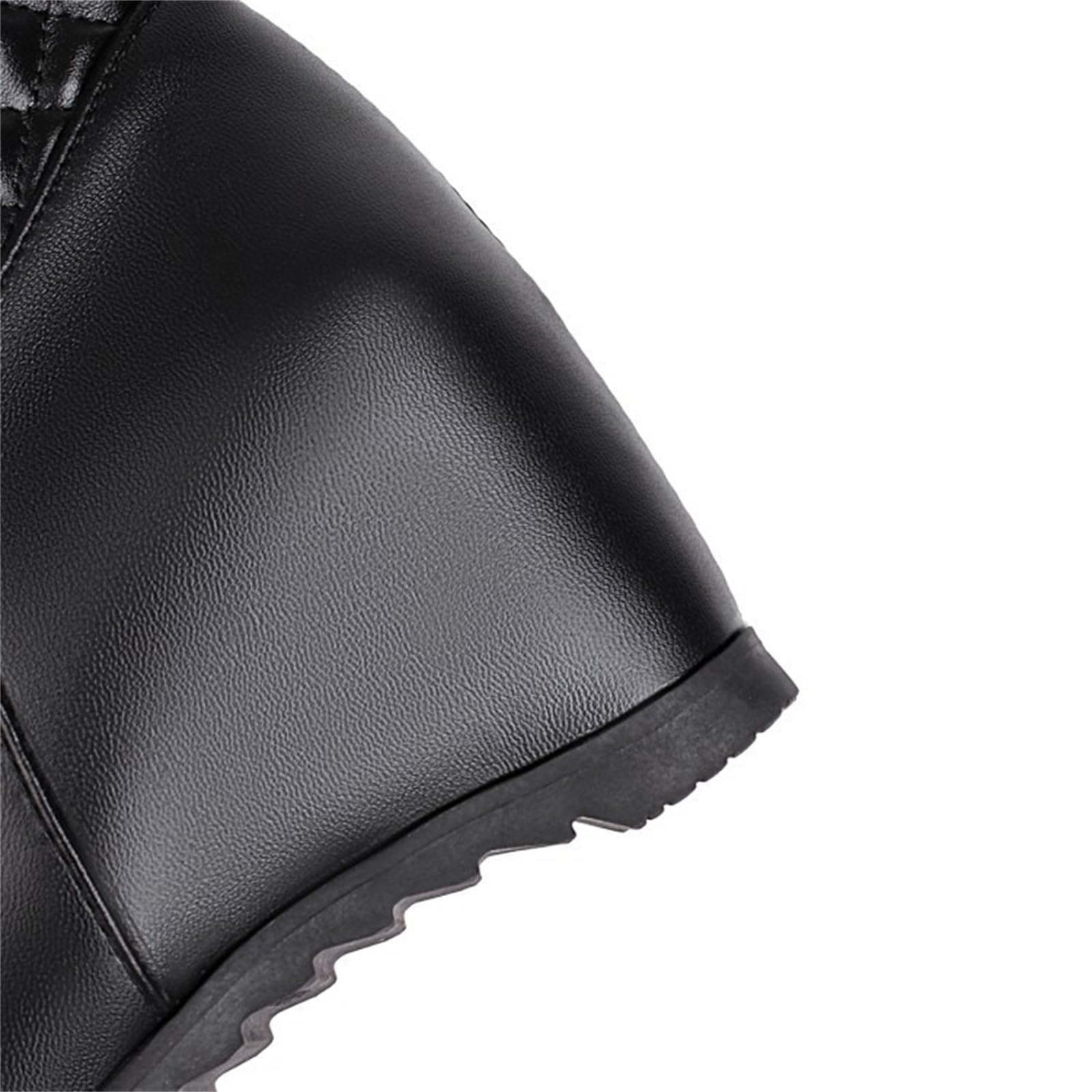 Winter Stiefeletten Damen Elegant Kurz Stiefel Mit Keilabsatz PU-Leder Ankle Boots Für Party Plüsch Gefüttert Schneestiefel Warm Baumwollschuhe Für Outdoor