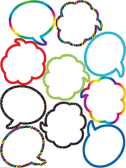 Teacher Created Resources Speech/Thought Bubbles Accents (5047),Multi Color