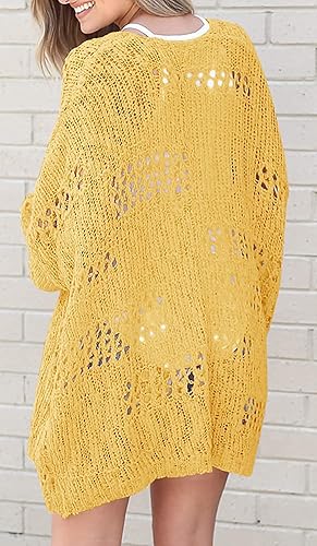 Vista 3 de Lightweight Summer Cardigan for Women Spring Netted Crochet Knit Cardigans Sweaters