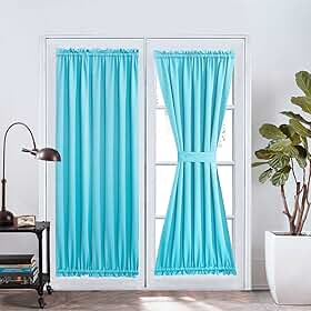 Aquazolax Painéis de cortina de porta de vidro deslizante - Cortinas blackout sólidas com isolamento térmico premium, 137 x 182 cm, coberturas de janela para varanda frontal/porta francesa - 1 painel,