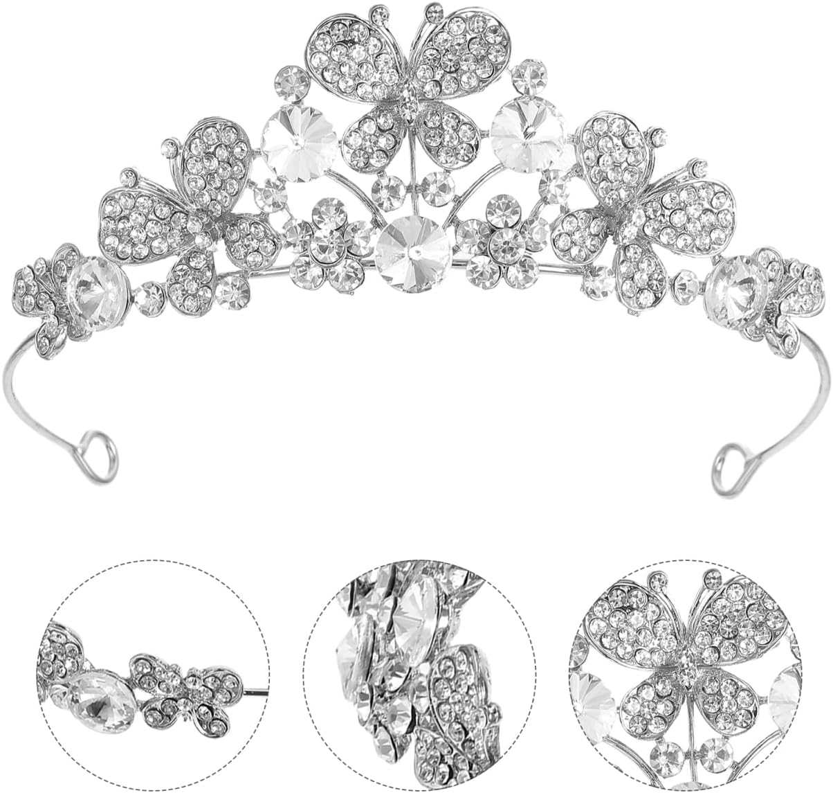 Wedding Tiara Crown for Women Bridal Hair Accessories Lightweight Crystal Diadem for Engagement Party Headbands