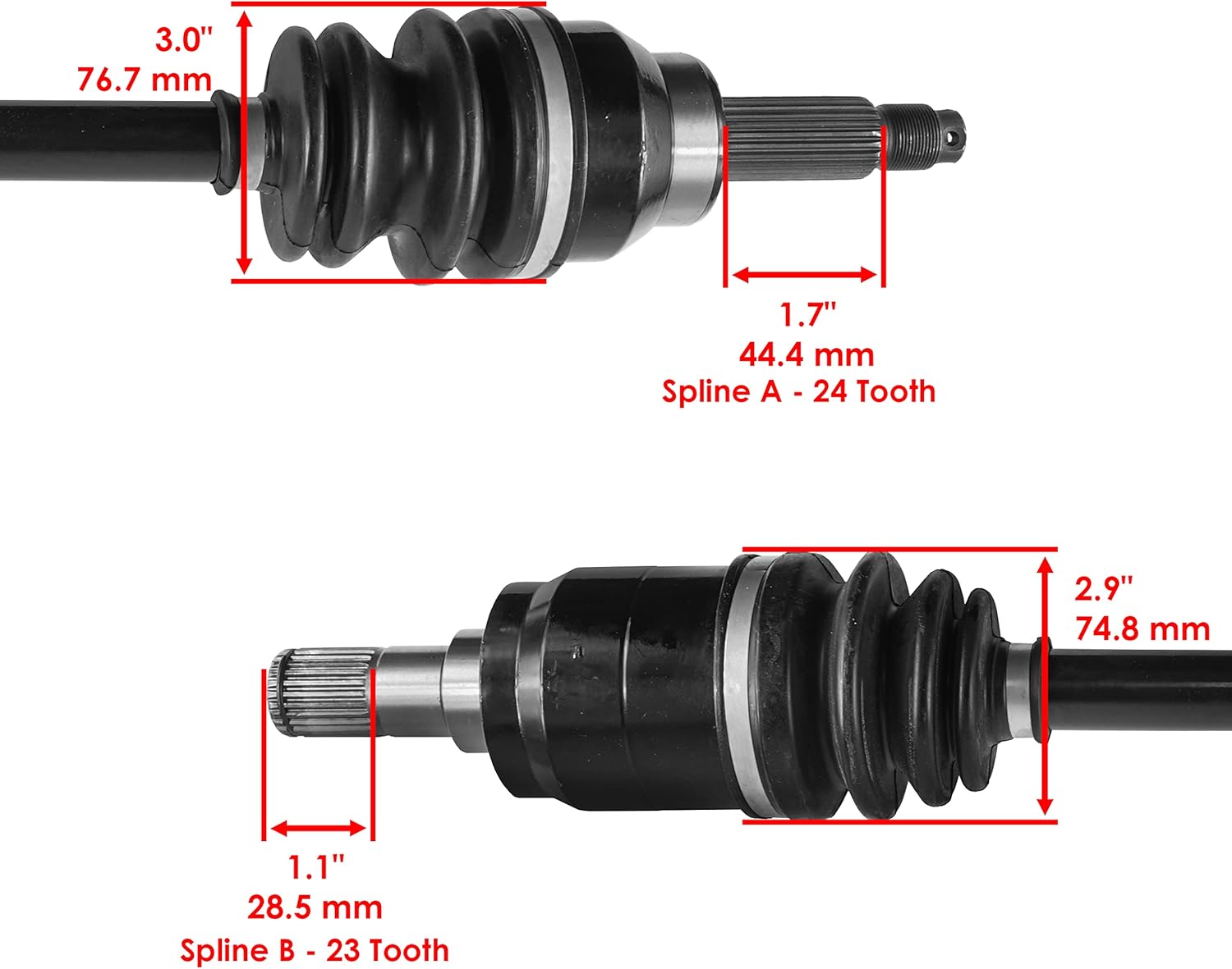 Caltric Front Left and Right CV Joint Axle Shaft Compatible with Honda Pioneer 700 SXS700 2014-2022
