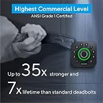 ULTRALOQ U-Bolt Pro WiFi Smart Lock with Door Sensor, 8-in-1 Keyless Entry Door Lock with Fingerprint ID, App Remote Control, Built-in WiFi Keypad Deadbolt, Auto Unlock, IP65 Waterproof, Easy Install