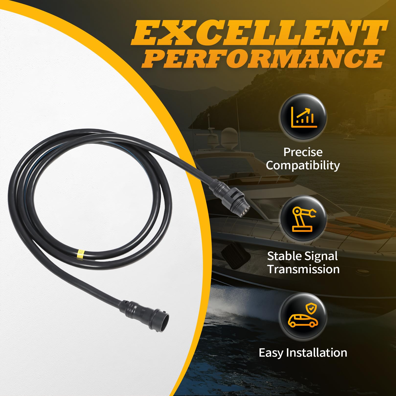 Extensión de arnés de cable principal de 10 pines de 6.6 pies, compatible con motor fueraborda 703, caja de control remoto 688-8258A-10