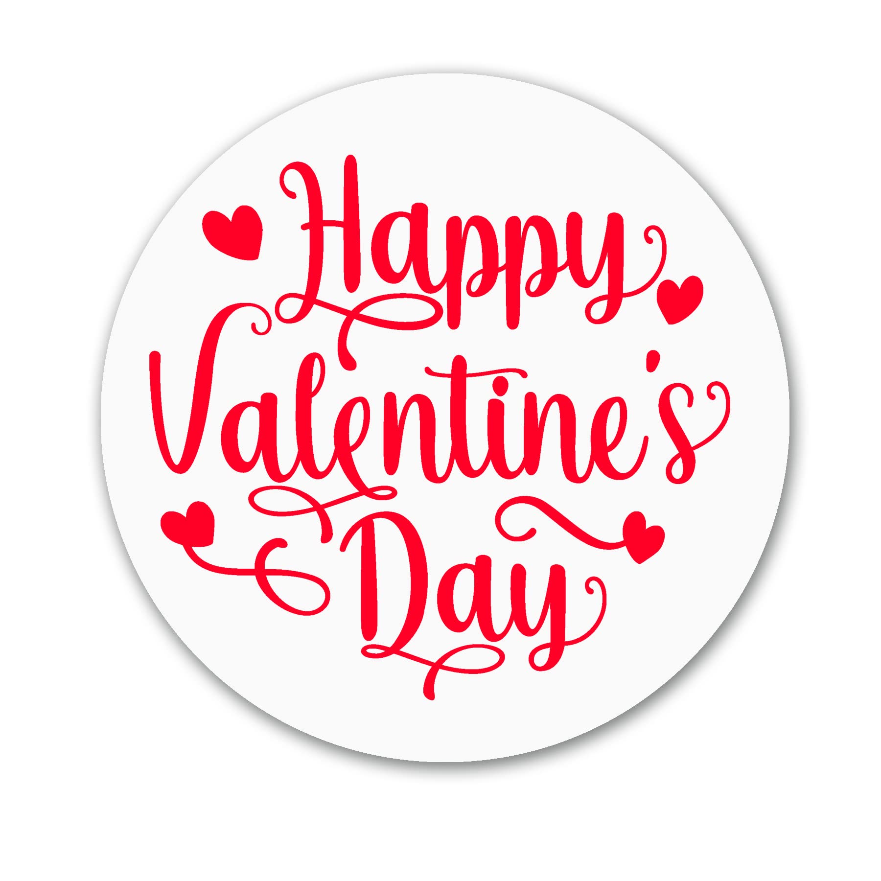 Treasured Forever Happy Valentine's Day Sticker, Gifts, Favour, Round Stickers (35 - D1 WhiteStickers)