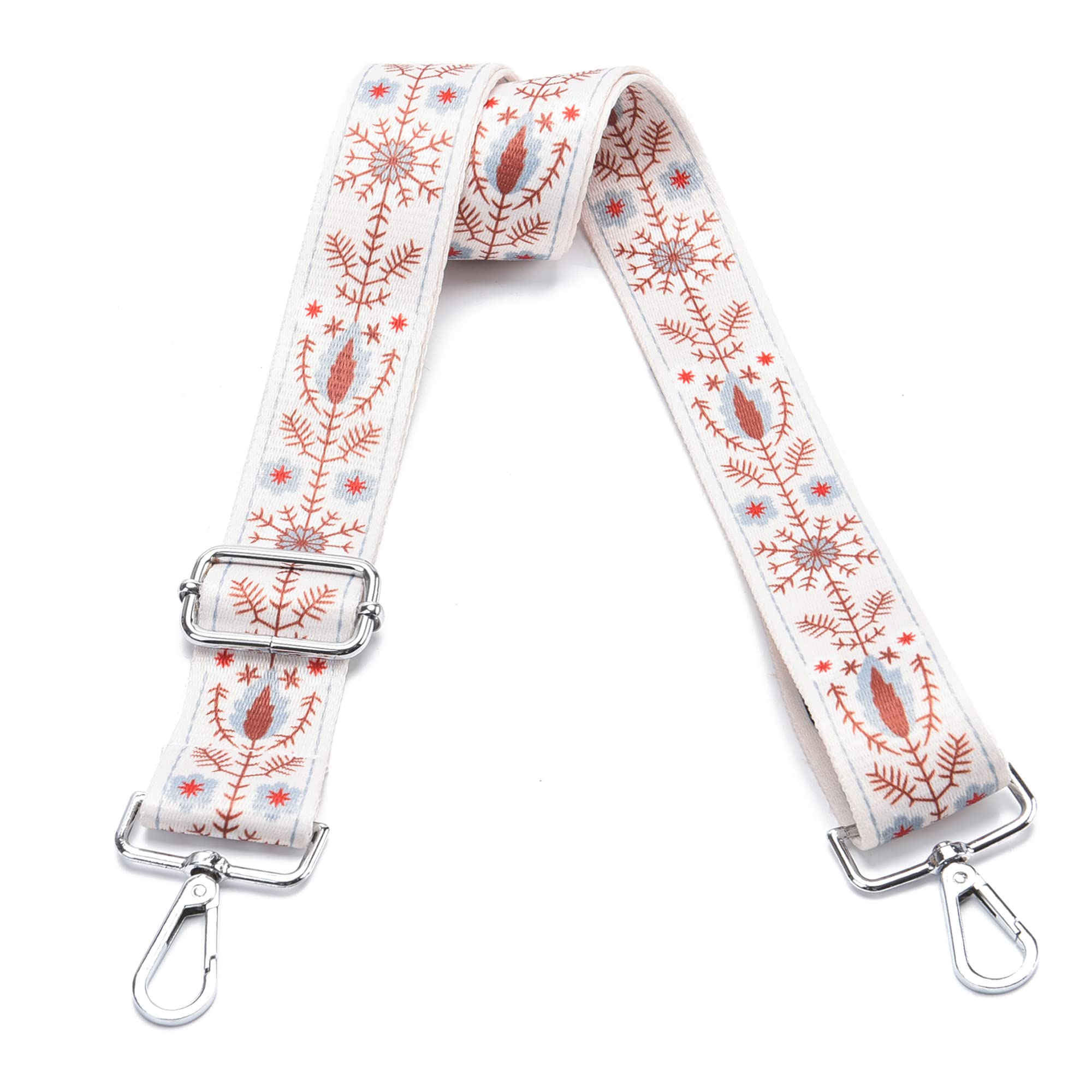 Wide Purse Strap Adjustable Replacement Crossbody Bag Strap Silver Hardware Shoulder Straps