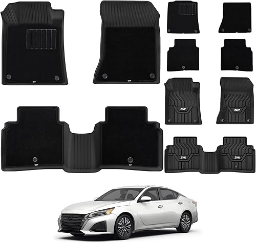 Miniatura 10 de 3W Alfombrillas y alfombrillas de carga para Nissan Rogue 2021-2023, ajuste personalizado, TPE para todo tipo de clima, juego completo de