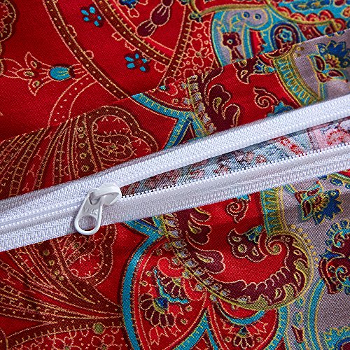 Mixinni MI05269-K King Size Duvet Cover Set Paisley Light Blue Long Staple Cotton Percale Farmhouse Pattern Duvet Cover thumb #6