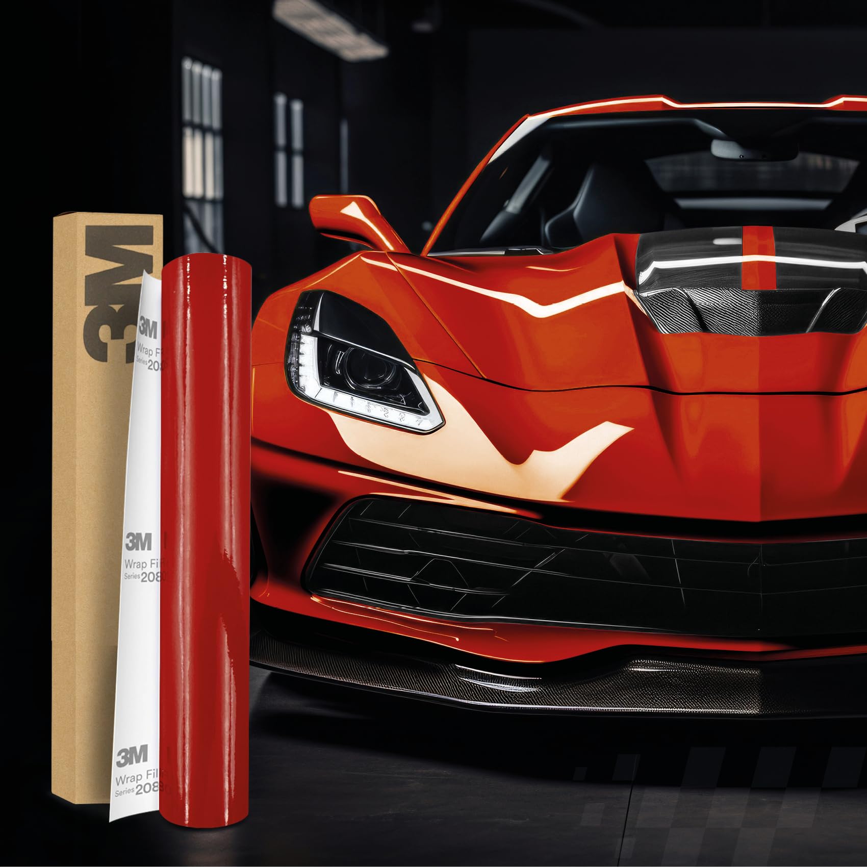 3M 2080 Pellicola autoadesiva per auto, moto, barca, 30 x 152 cm, pellicola protettiva 3D con canali d'aria per pellicola (G13 Gloss Hotrod Red) - 1