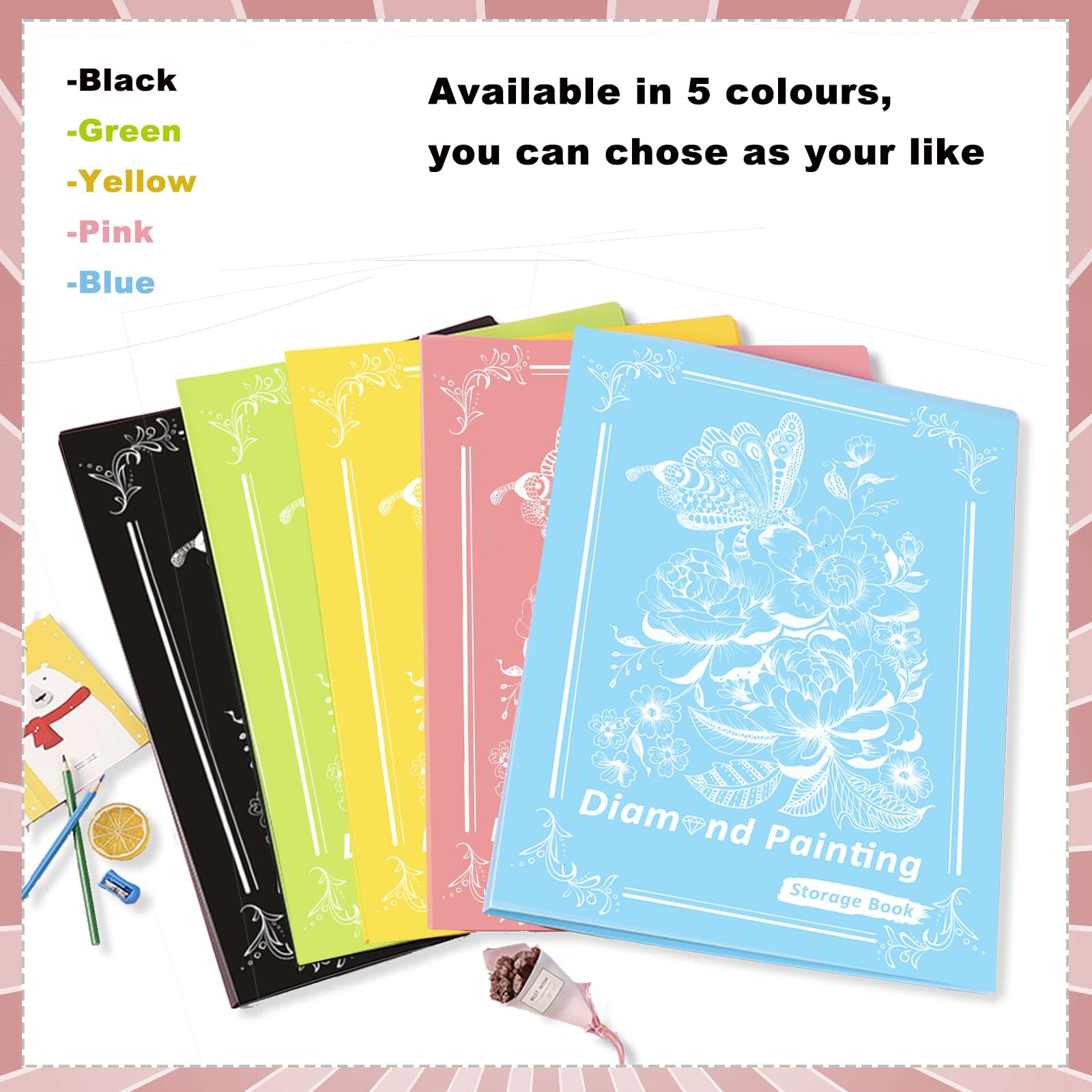 MUFEKUM Diamond Paintings Picture Album, A3 Diamond Paintings Folder With 60 Sheets - Image 3