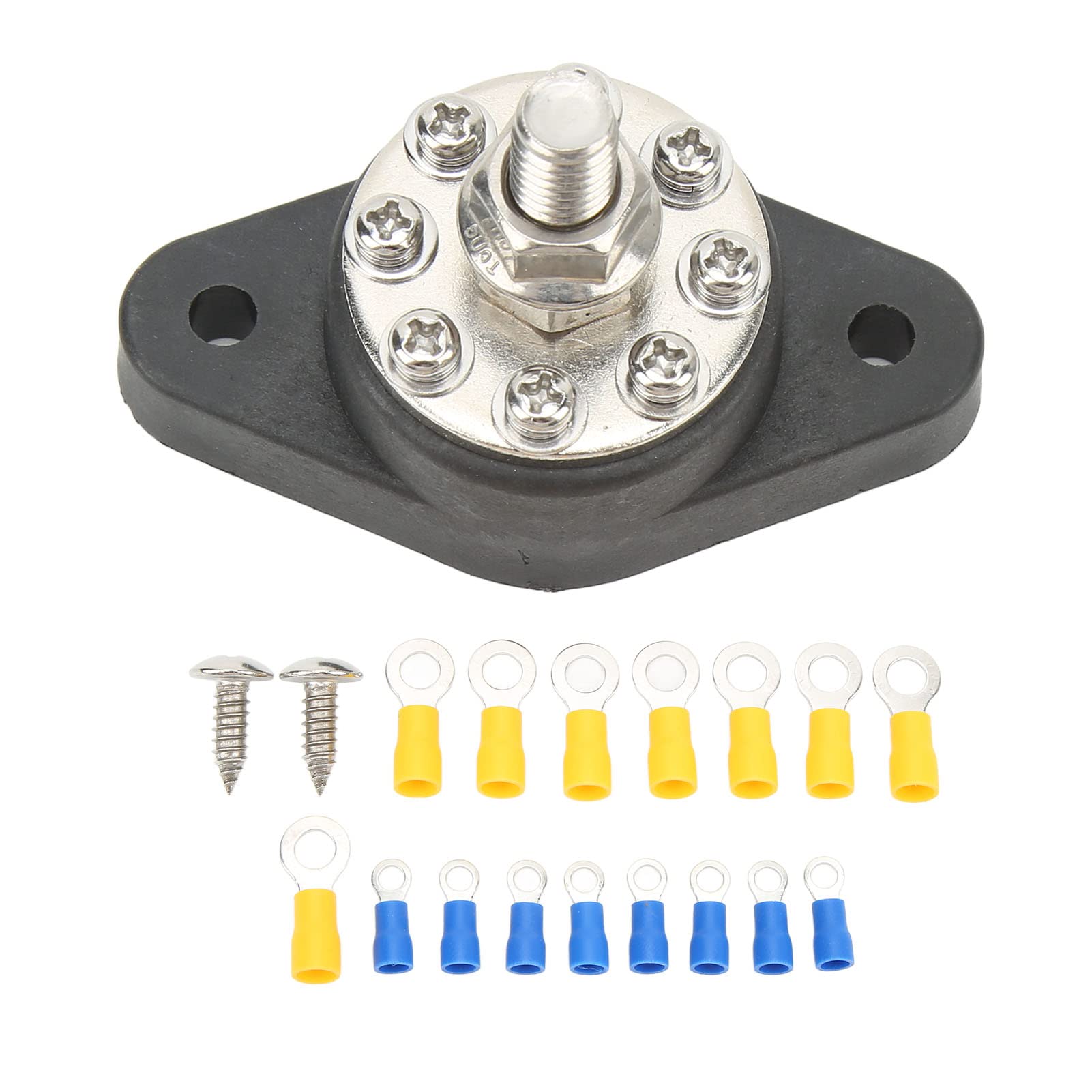 Blocco di distribuzione dell'alimentazione 8 terminali 3/8 pollici M10 12V‑48V 160A universale per auto barche camion