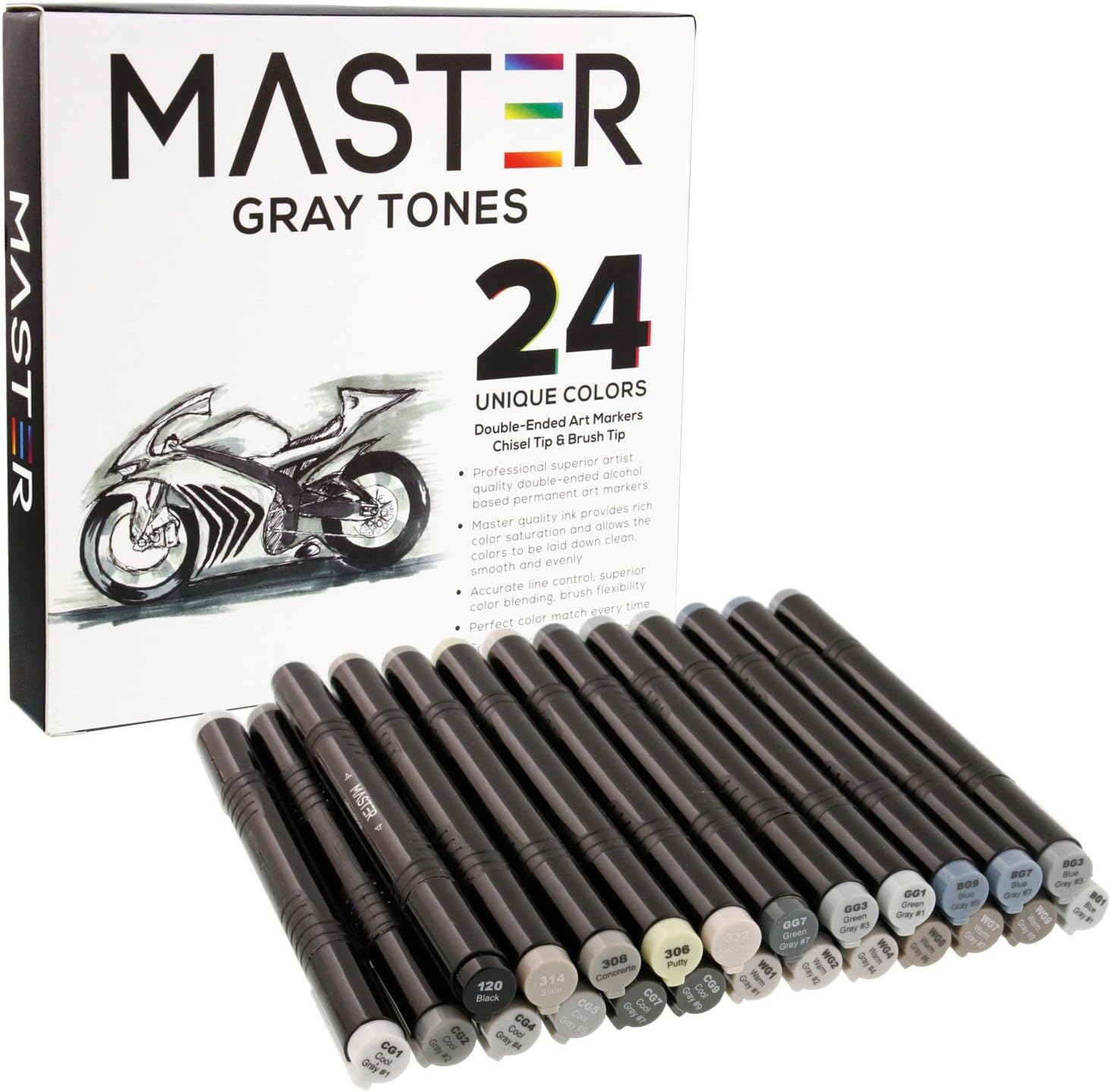 24 Color Gray Tone Set