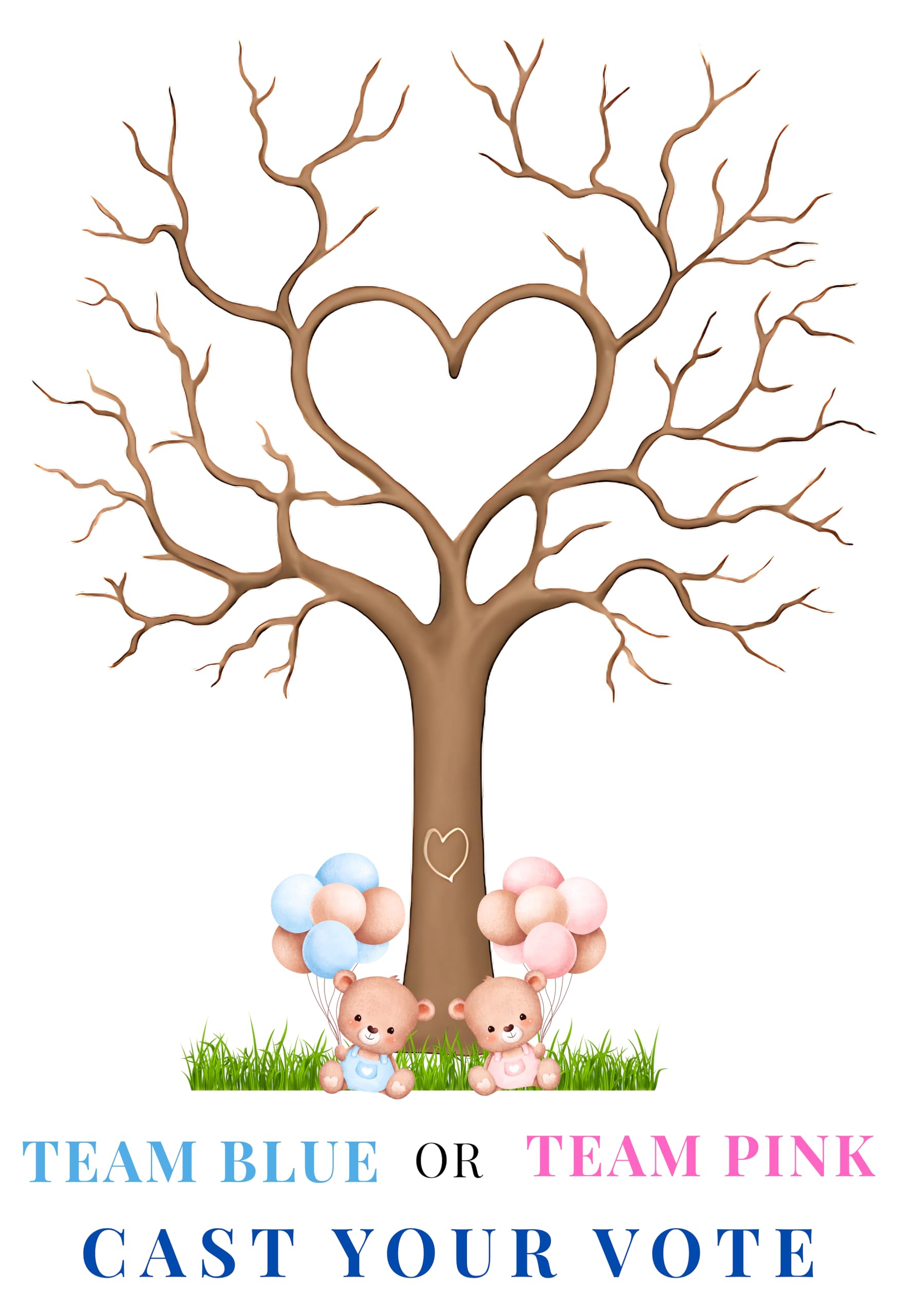 Baby Shower Props – Fun Voting Chart Game for Guests | Heart Family Tree Theme | A3 Size Display for Wall, Table or Easel | Decoration Ideas Poster/Board | Baby Shower Voting Chart Game | Party Game | Elegant Event Decoration & Interactive Activity | Celebration Prop for Guests |-image-39