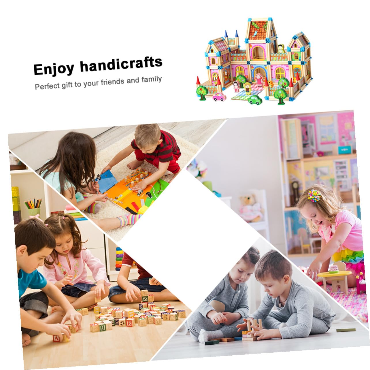 SOIMISS Casa 3d in Legno Giocattolo Montessori DIY Puzzle per Ragazzo Ragazza Creativo