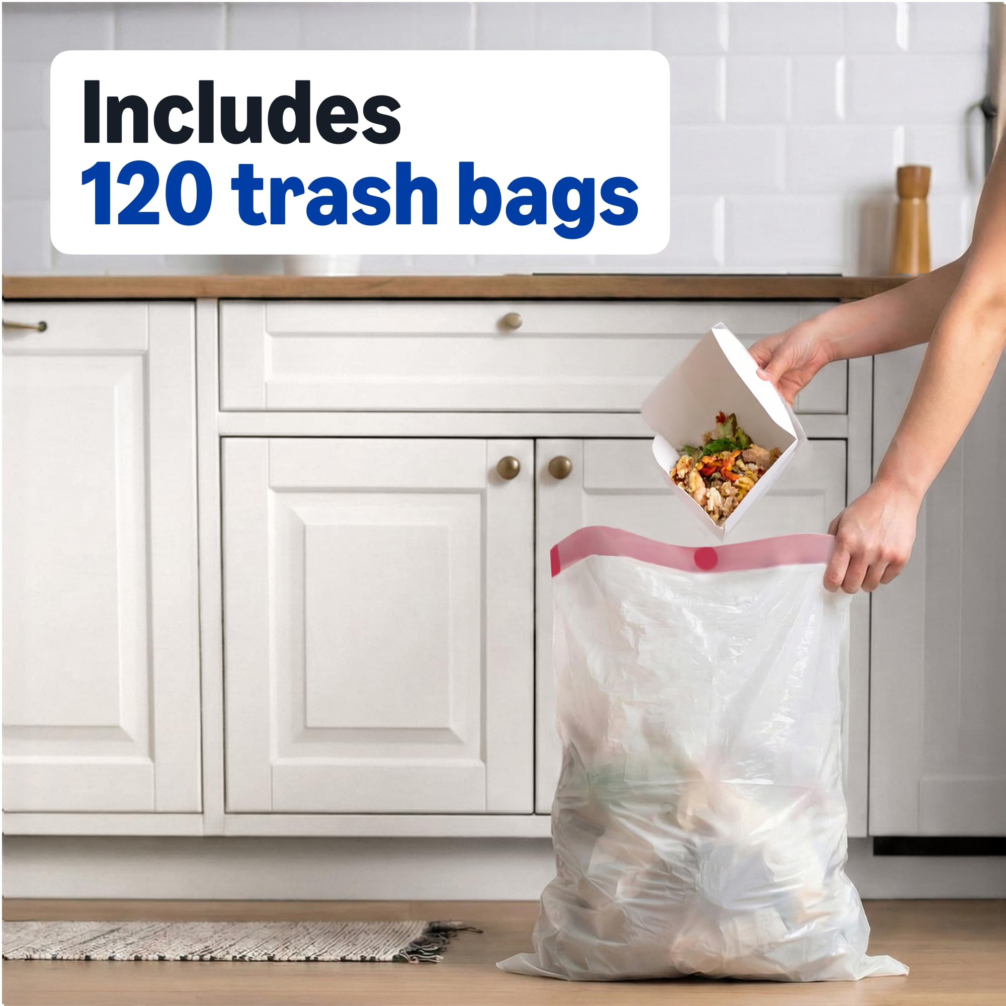 Tall Kitchen Drawstring Unscented 13 Gallon 120 Count Trash Bags H8947