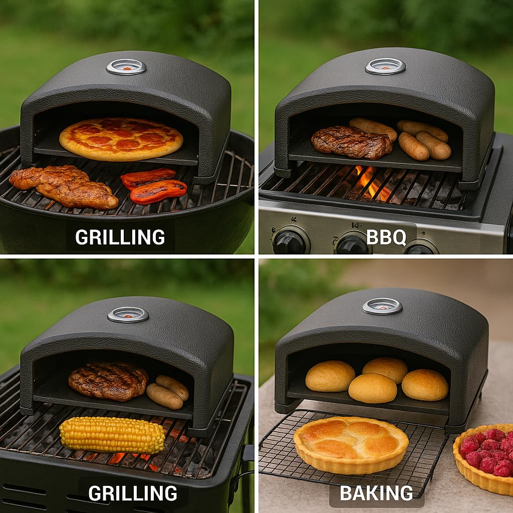 Garden Innovate Pizza Stone Coal and Gas Grill Braai Stand Oven