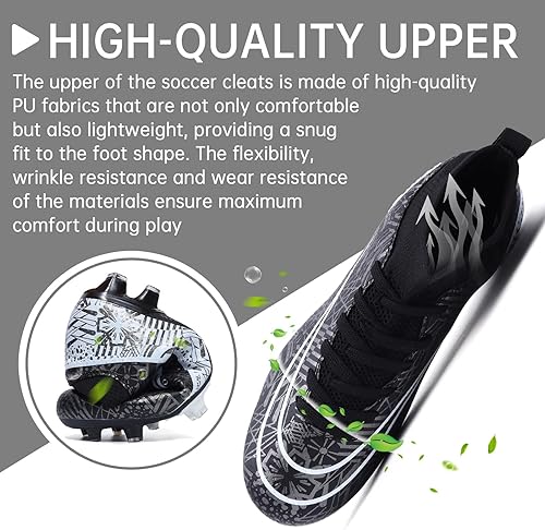 Vista 2 de Tacos de fútbol para hombre y mujer, tacos de fútbol para Big Boy AG, Black-ag