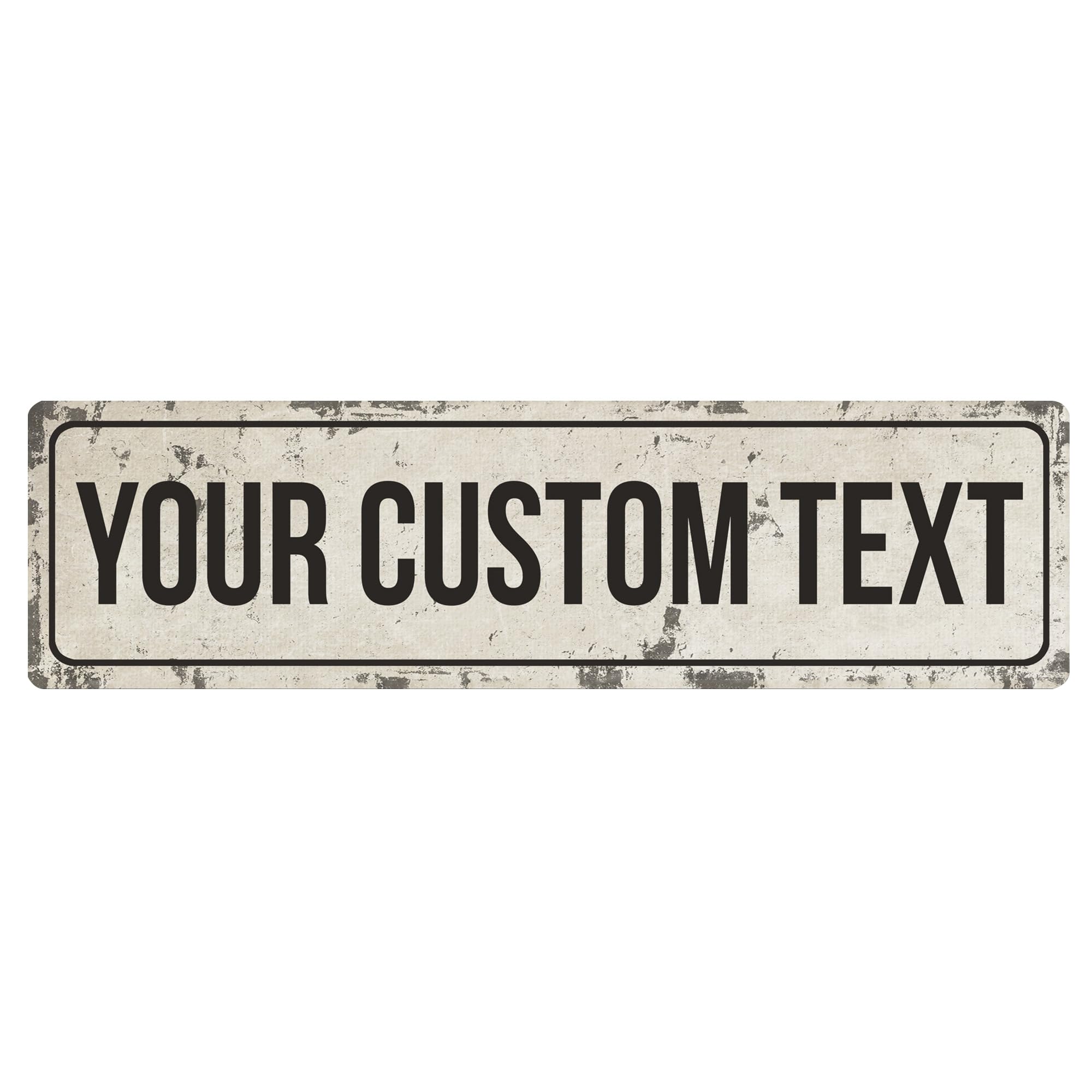 Rustic Custom Metal Sign - Custom Sign for Indoor or Outdoor Use (Rustic Tan Border)