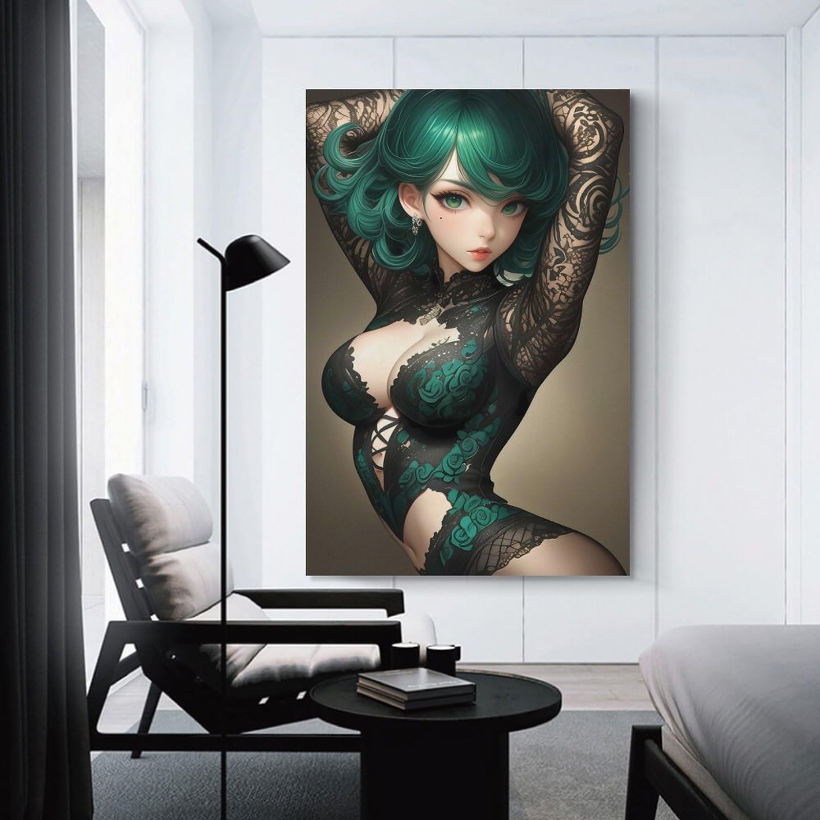 sinyumoney Girl in Lace Dress Bathroom Prints for Walls for Teens Girl Women Living Room Decoration Large Canvas Wall Art for Living Room 08x12inch(20x30cm)