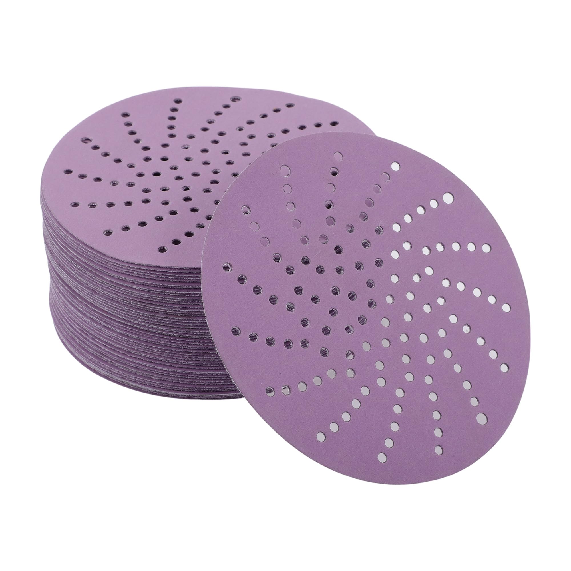 Partuto 50 Pcs 5 Inch 3000 Grit Universal Sanding Discs - Round Hook and Loop Sandpaper - Paper Base Purple