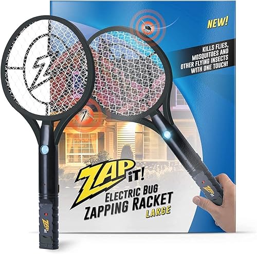 Zap It Bug Zapper - Raqueta mata mosquitos recargable de 4000 voltios, cable de carga USB