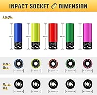 Vista 3 de BOEN Juego de llaves protectoras de rueda de 1/2 pulgada, juego de tuercas sin marcas de impacto, pared delgada, profundo, CR-MO, 6 puntos, juego