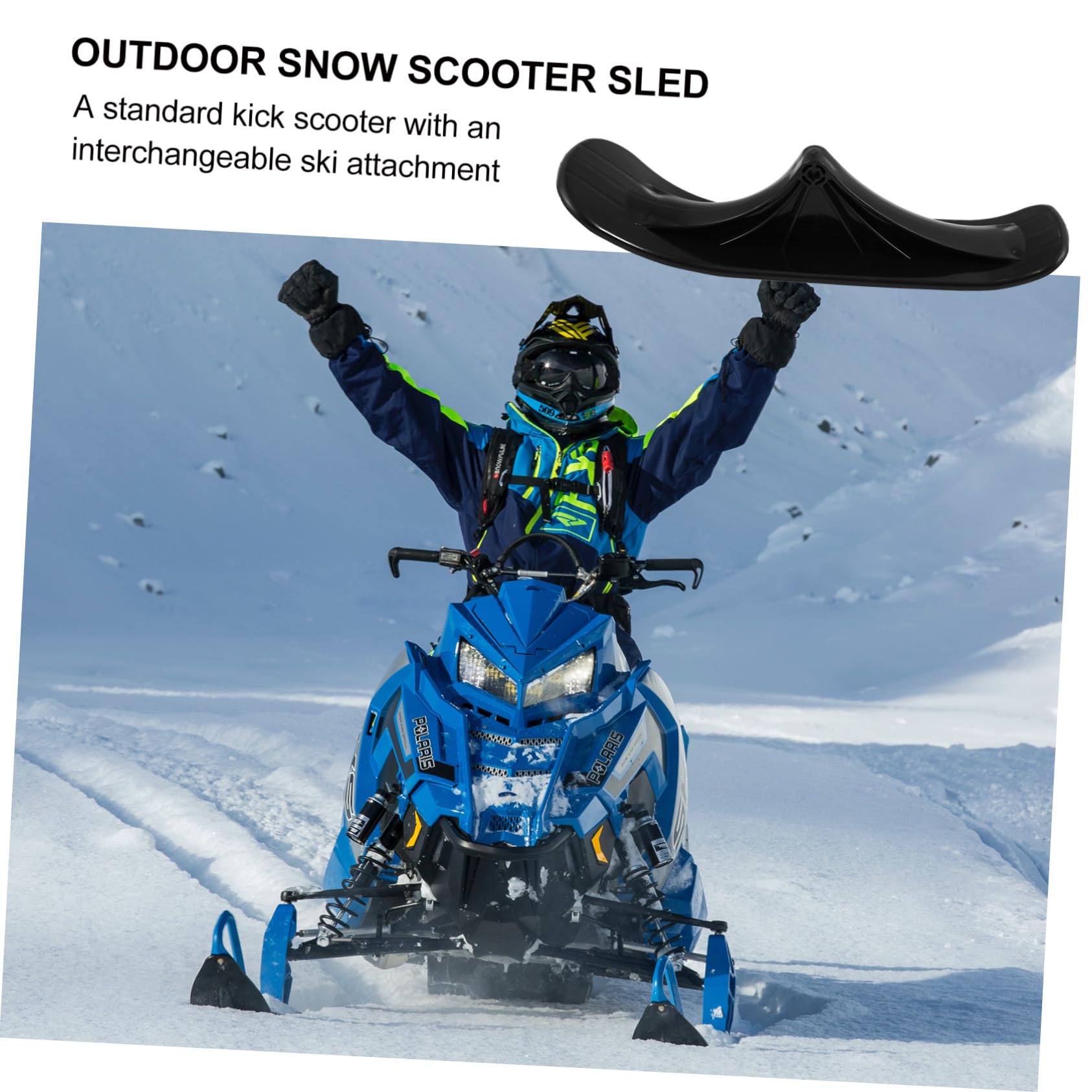 Accesorios Negro de Trineo para Nieve y Esquí Patinete PE