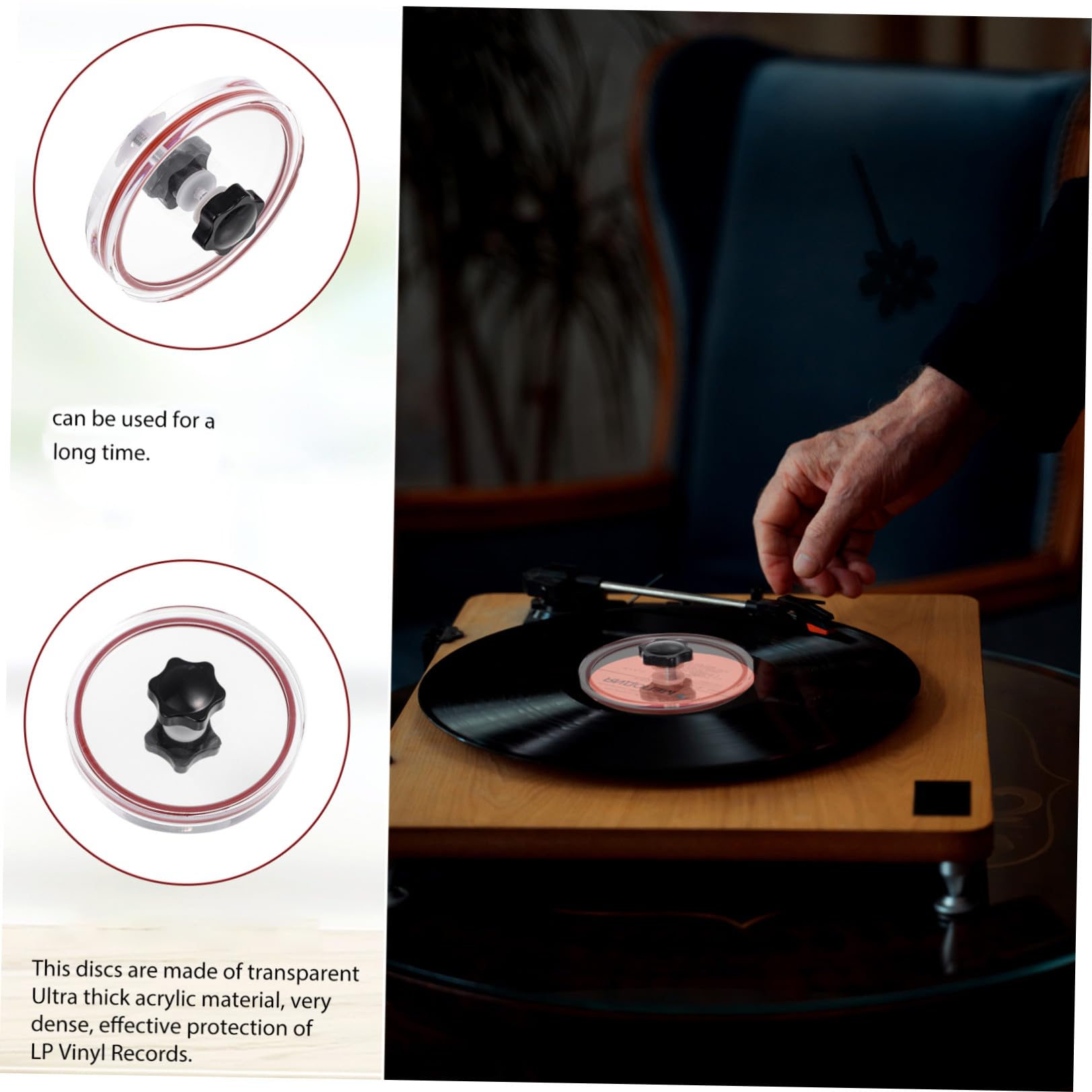 1 Pezzo Protezione Vinyl Record Accessorio Resistente All Usura con Ergonomico Kit Pulizia per Dischi per Pulizia e Manutenzione Compatibile con Dischi