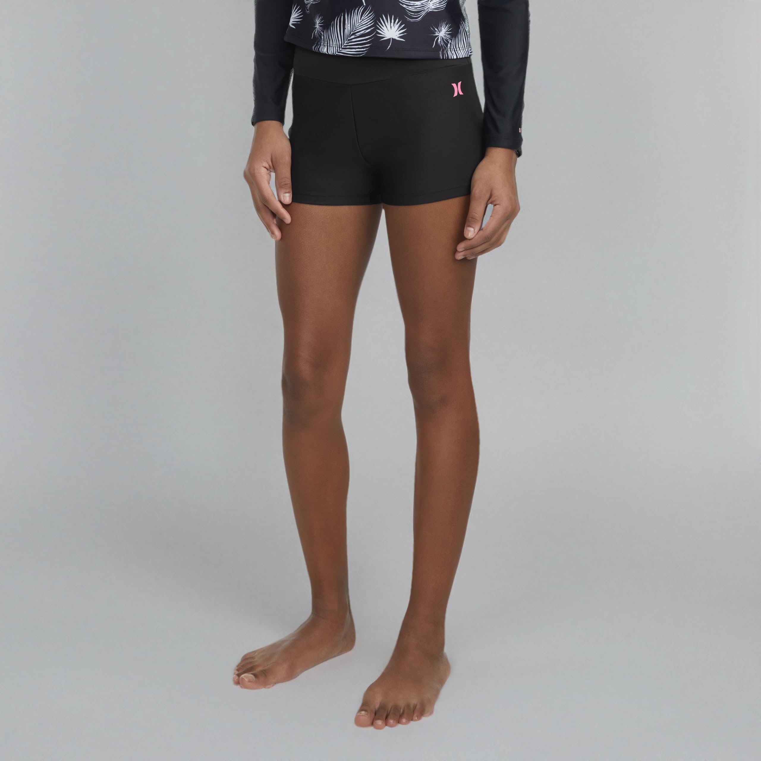 Hurley Dziewczęce spodenki kąpielowe strój kąpielowy oddzielny, czarny, XL, Czarny, XL