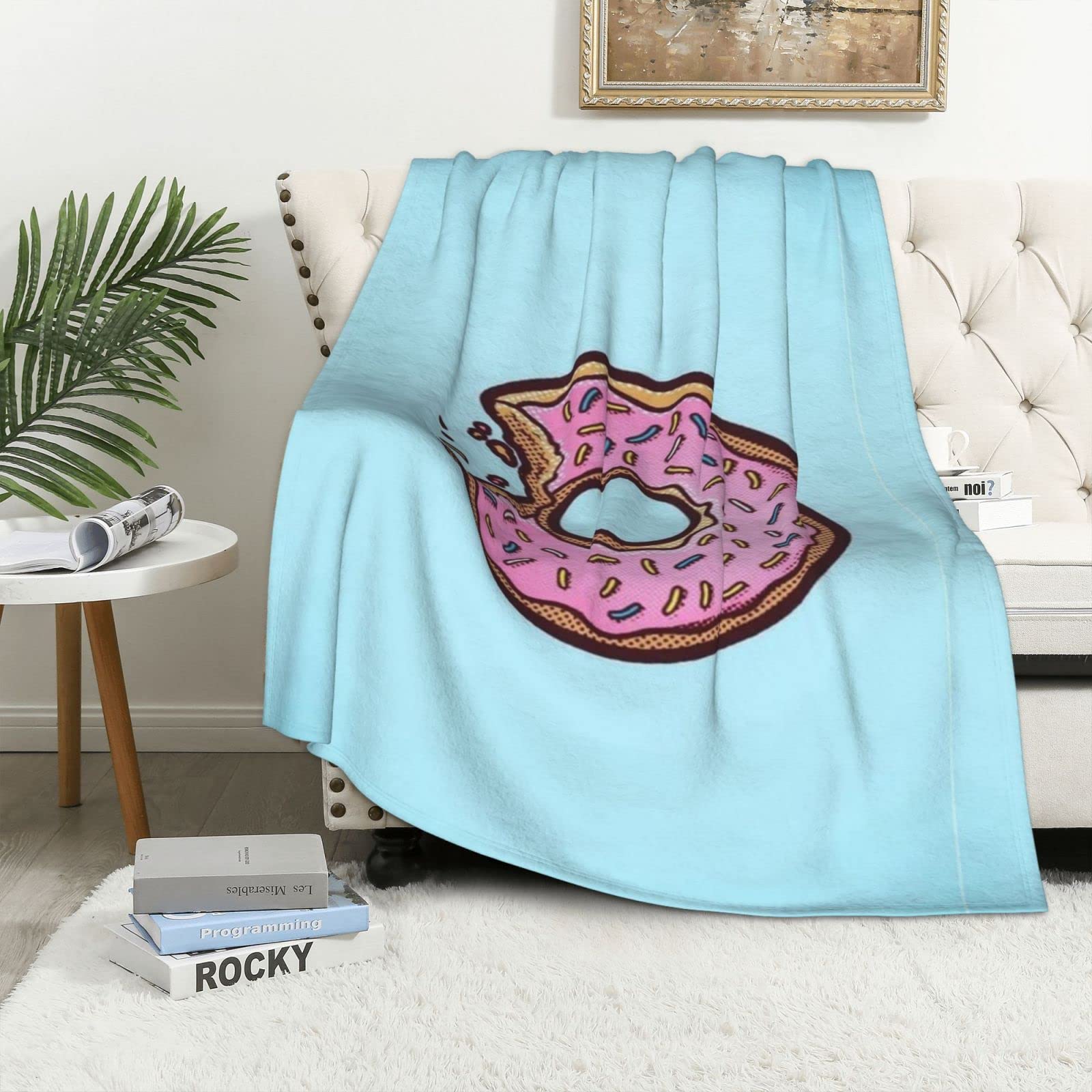 Couverture flanelle donut chaude légère jeté de lit et plaid sofa respirant