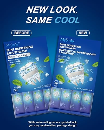 Miniatura 7 de MySmile Enjuague bucal sin alcohol, enjuague bucal para adultos, el enjuague bucal de viaje ayuda a matar el 99% de los gérmenes del mal aliento,