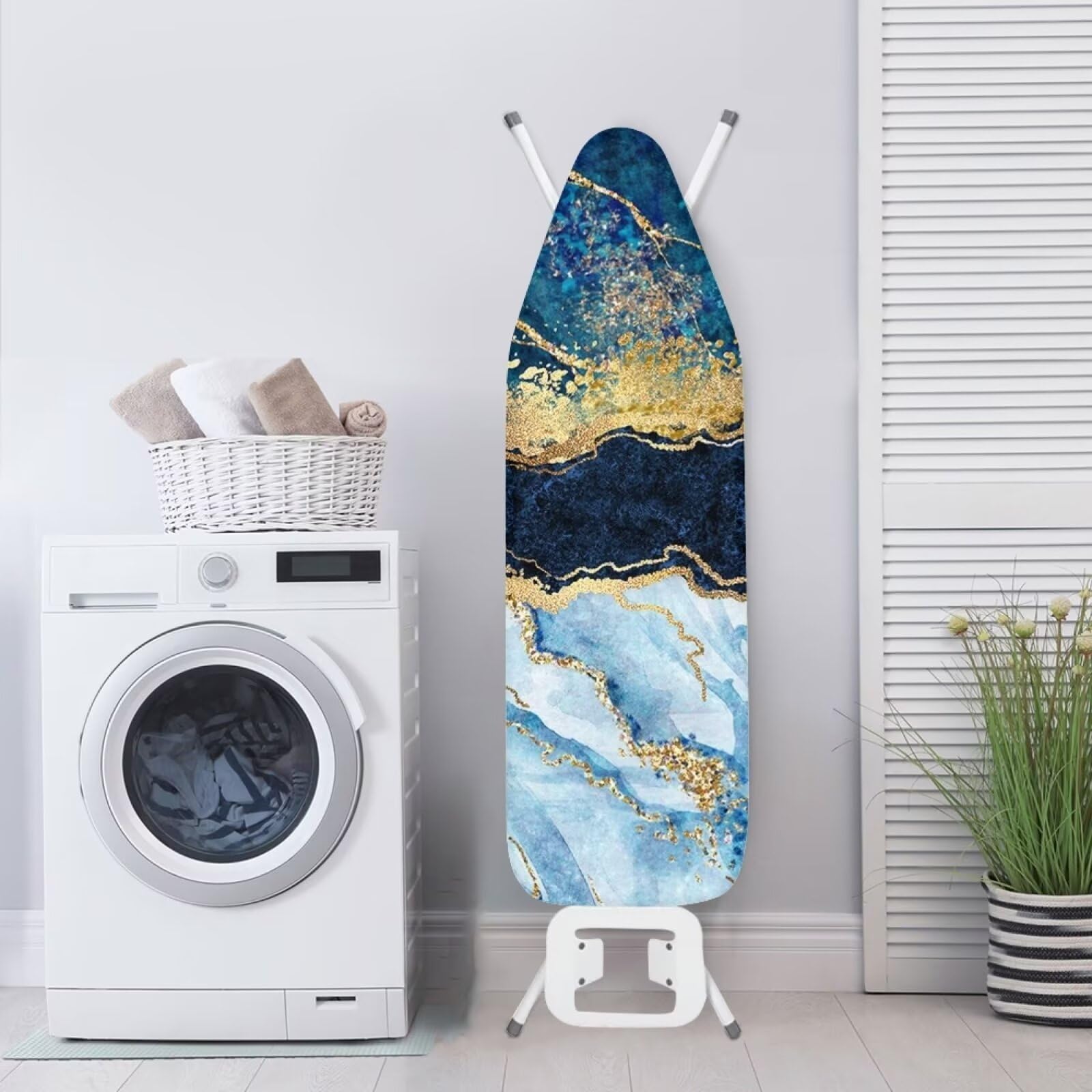 Copriasse Da Stiro Blu - Morbido, Resistente Al Calore, Design A Onde, 150x50 Cm - Foto 5