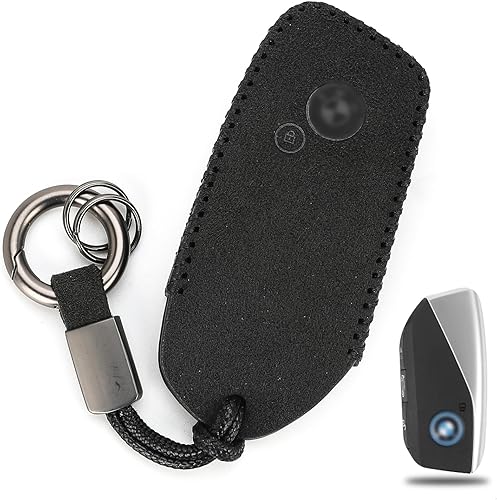 KINIVA Funda de cuero para llavero de automóvil compatible con BMW i7 X5 X7 xi7 Series 2023, llavero para llavero remoto BMW