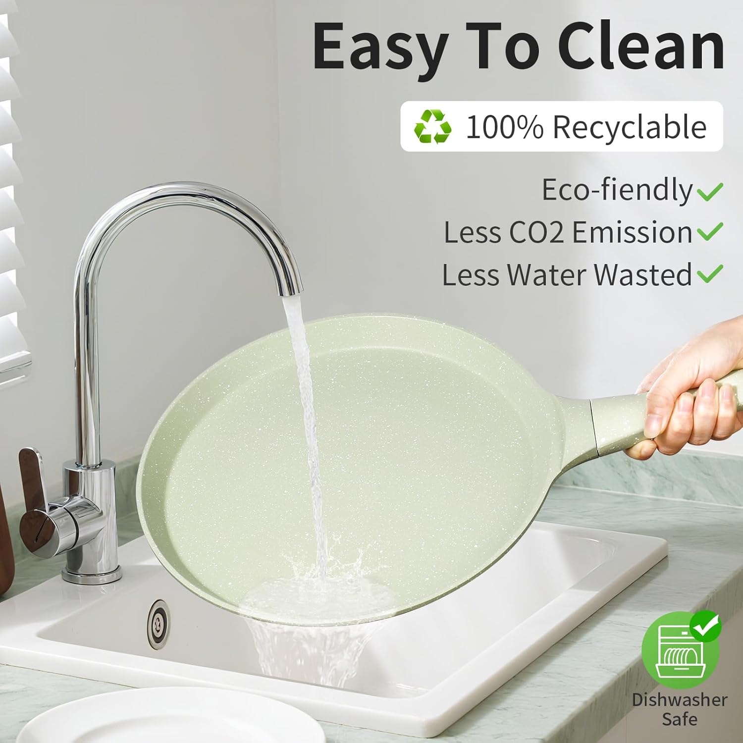 Nonstick Crepe Pan, Coating Induction Compatible Skillet Griddle | Dosa Tawa Pan for Roti, Tortillas & Pancakes | Eco-Friendly 100% Free PFOA,PFAS, Lightweight with Cool-Touch Handle - Image 6