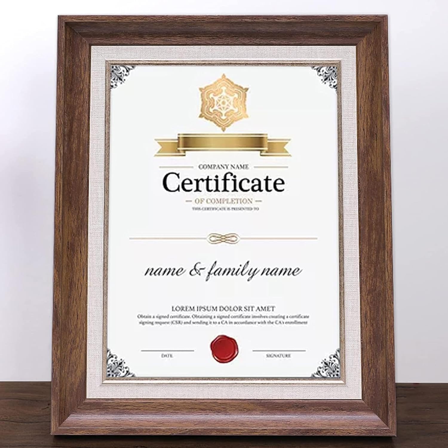 Cutycuty Photo Frame A4/B4/A3 Frame For Photo,Picture Frames For Certificate,Document Or Diploma,Frame Photo Display Stand-Walnut||Certificate (21 × 28.5Cm)
