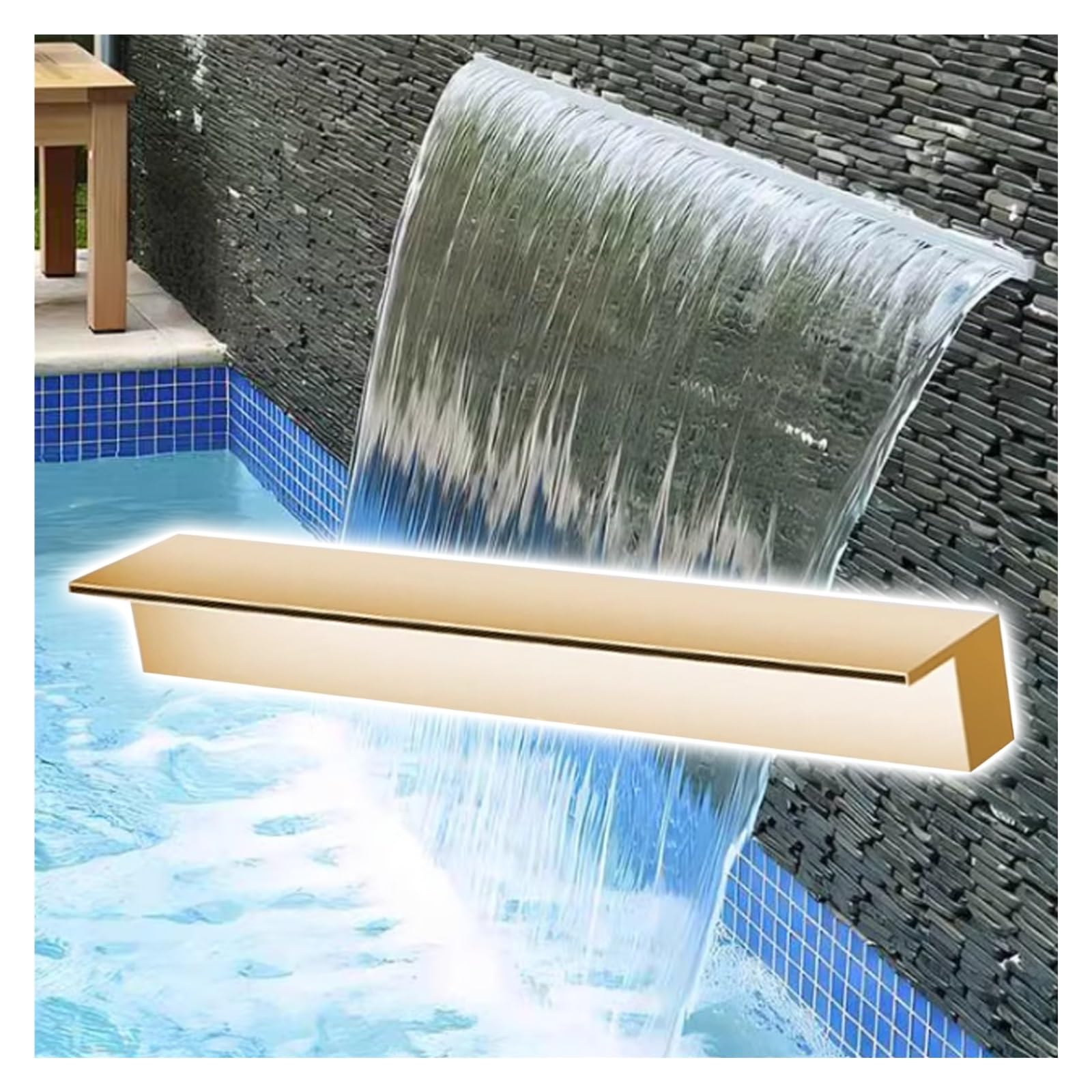 Déversoir de fontaine sur mesure pour une piscine hors sol moderne