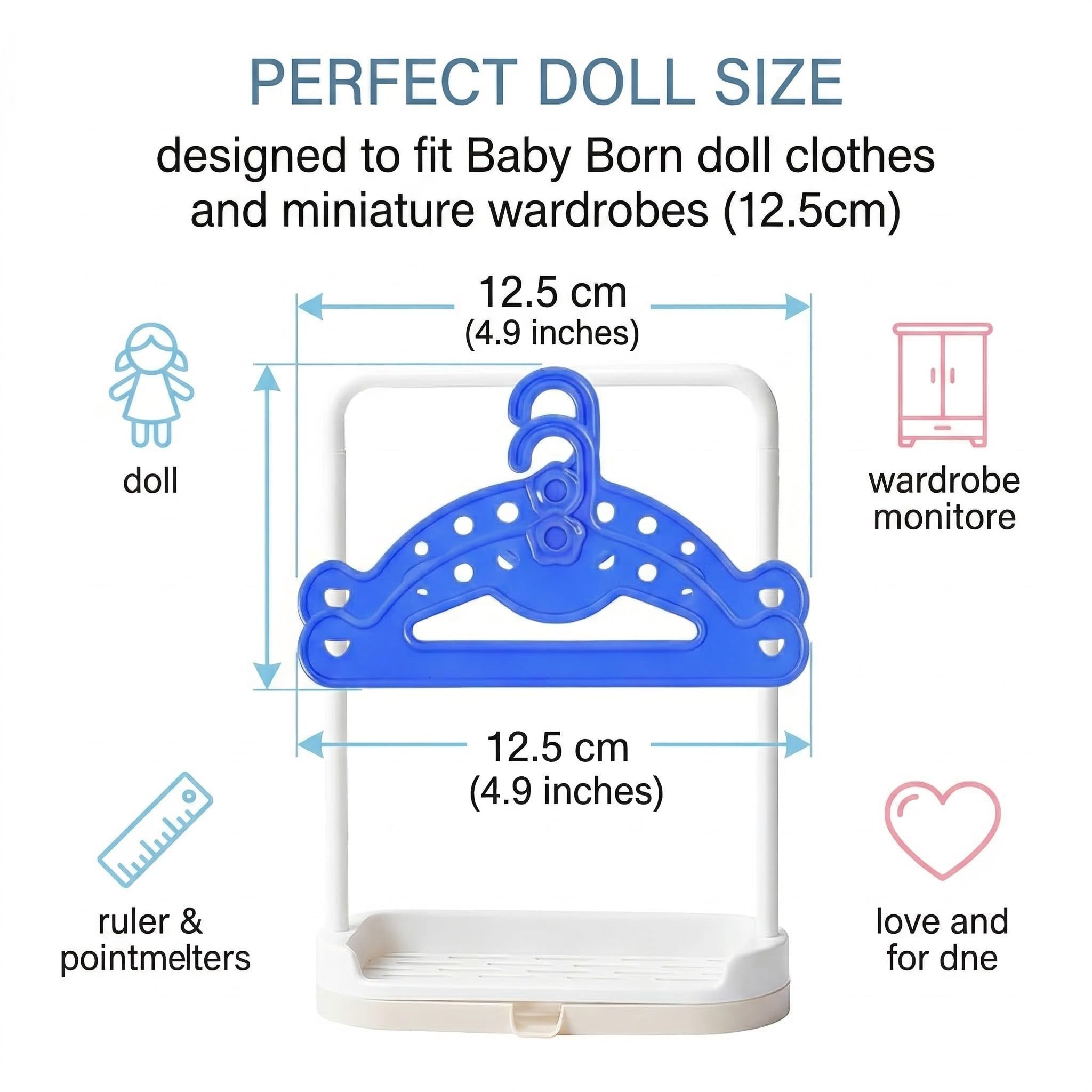 Set da 10 Appendini per Abiti di Bambole, Accessori Baby Born Compatibili
