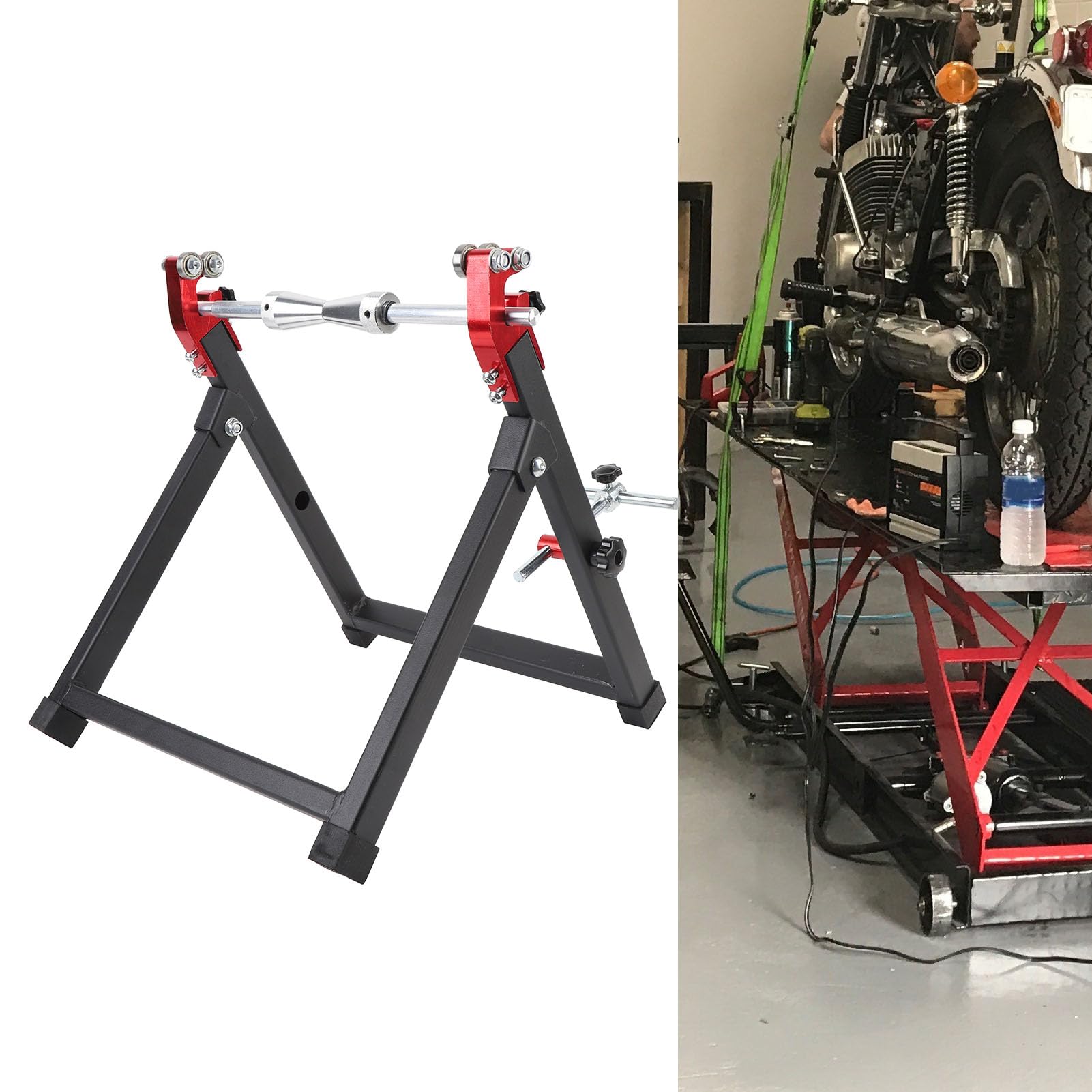 Soporte Equilibrador de Ruedas, Herramienta de Equilibrio de Ruedas de Bicicleta de Acero Resistente, Equilibrador de Alineación de Neumáticos para la Mayoría de Motocicletas de 5 Pulgadas
