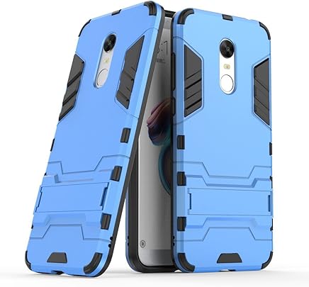 Funda para Xiaomi Redmi 5 Plus (5,99 Pulgadas) 2 en 1 H?brida Rugged Armor Case Choque Absorci?n Protecci?n Dual Layer Bumper Carcasa con pata de Cabra (Azul)