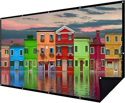 Double Layer Projector Screen 100 inch 169 Portable Projection Movie Screen 3D with No Light Transmission for Home Theater Outdoor Indoor Office with 15 Nails No Crease