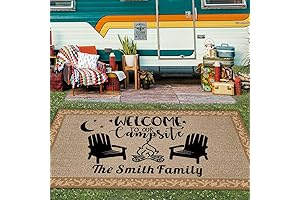 Welcome to Our Campsite RV Trailer Decor Camper Floor Mat