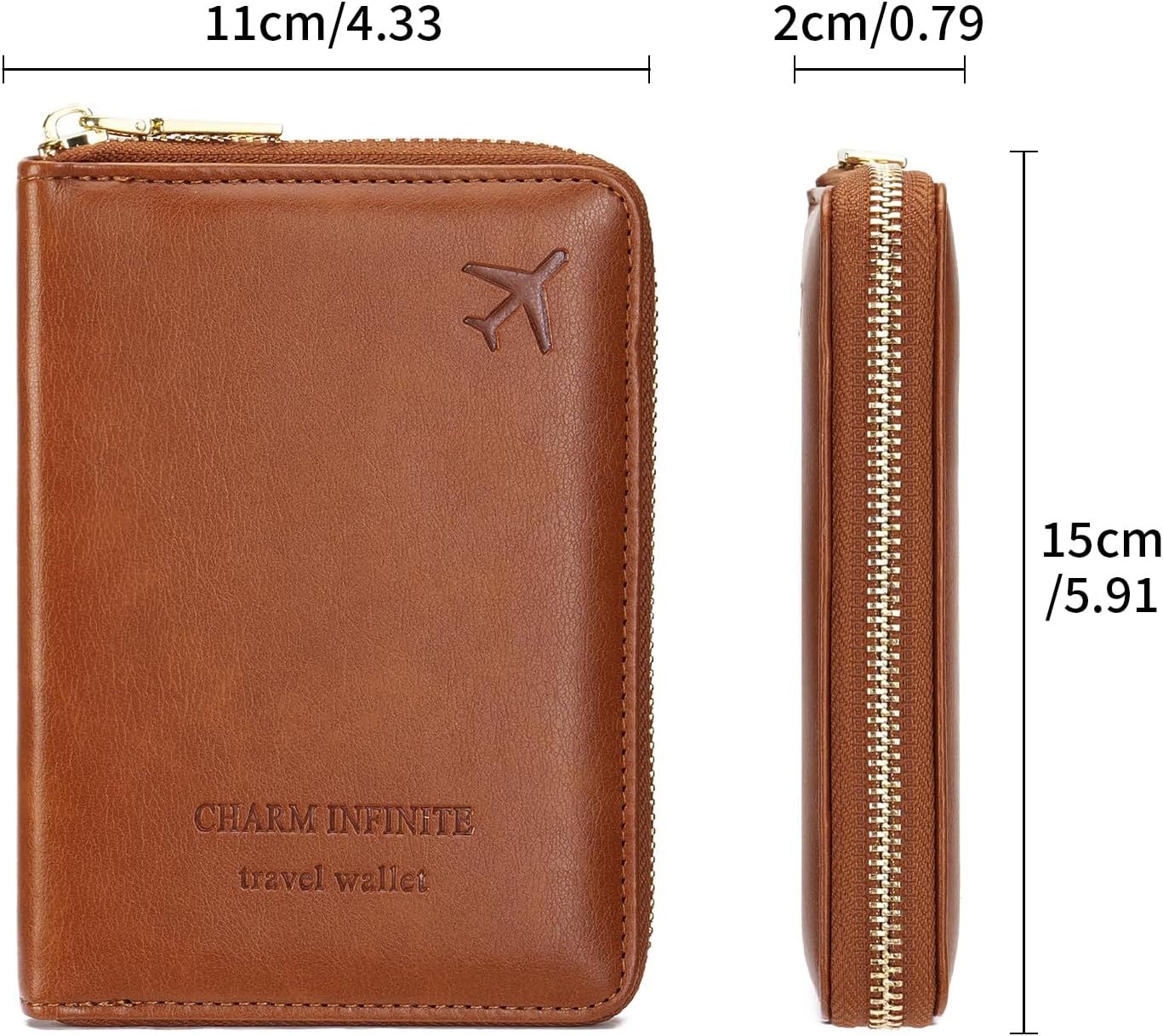 Travel Passport Wallet RFID Blocking Passport Holder-Women and Men with Zippered Ladies Passport Cover image 3