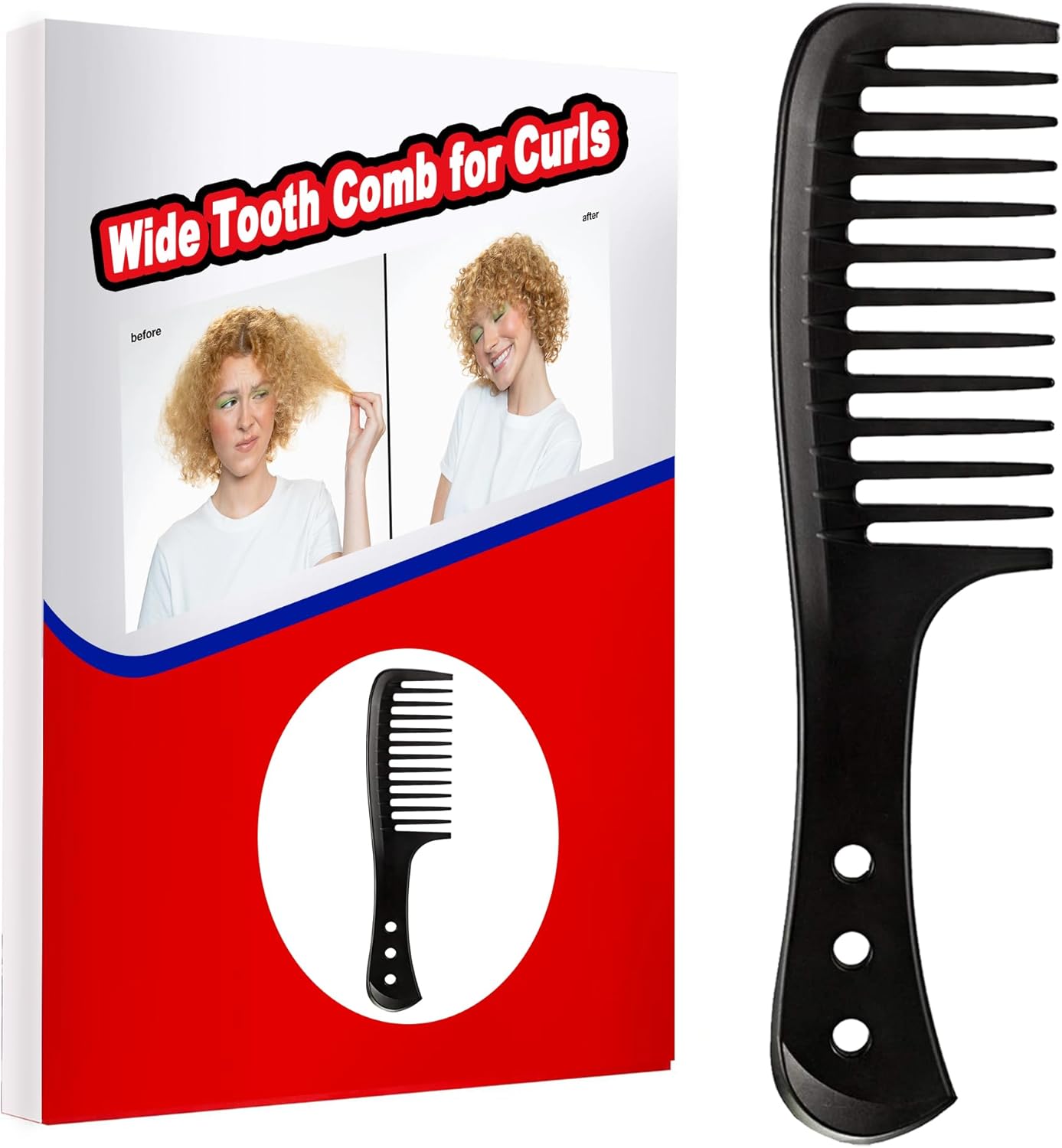 Combs Wide Tooth Comb for Curls Detangling Wet Women Hair Reduces
