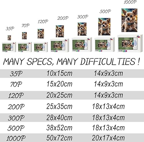 Miniatura 6 de Rompecabezas para adultos de 500 piezas, regalos temáticos de arte impresionista, Chihuahua (perro), arte de diseño único personalizado, desafío