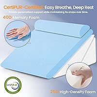 Vista 4 de Sasttie Wedge Pillow Set for After Surgery, 2PCS Adjustable Bed Wedge Pillow Headboard with Memory Foam Neck Cushion – for Acid Reflux, Sleeping