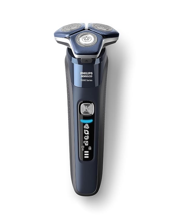 Philips Norelco 7800 Electric Shaver, Black | 45 SteelPrecision Blades, SenseIQ Technology, Nano SkinGlide coating, 360 Flexible Heads, Charging Stand, S7885/85