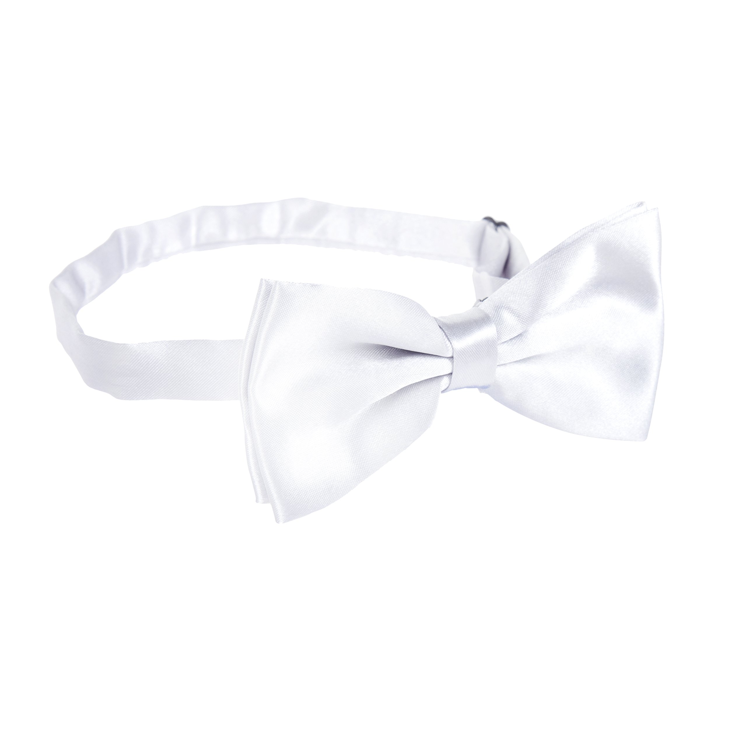 The Tie Company Men's White The Tie Co™ Pre-Tied & Adjustable Satin Solid Colour Classic Plain Bow Tie (White)