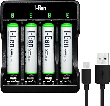 I-Gen G465 4l  Pil  arj Aleti + 4 Adet AAA 650 mAh  arjl   nce Kalem Pilli Set