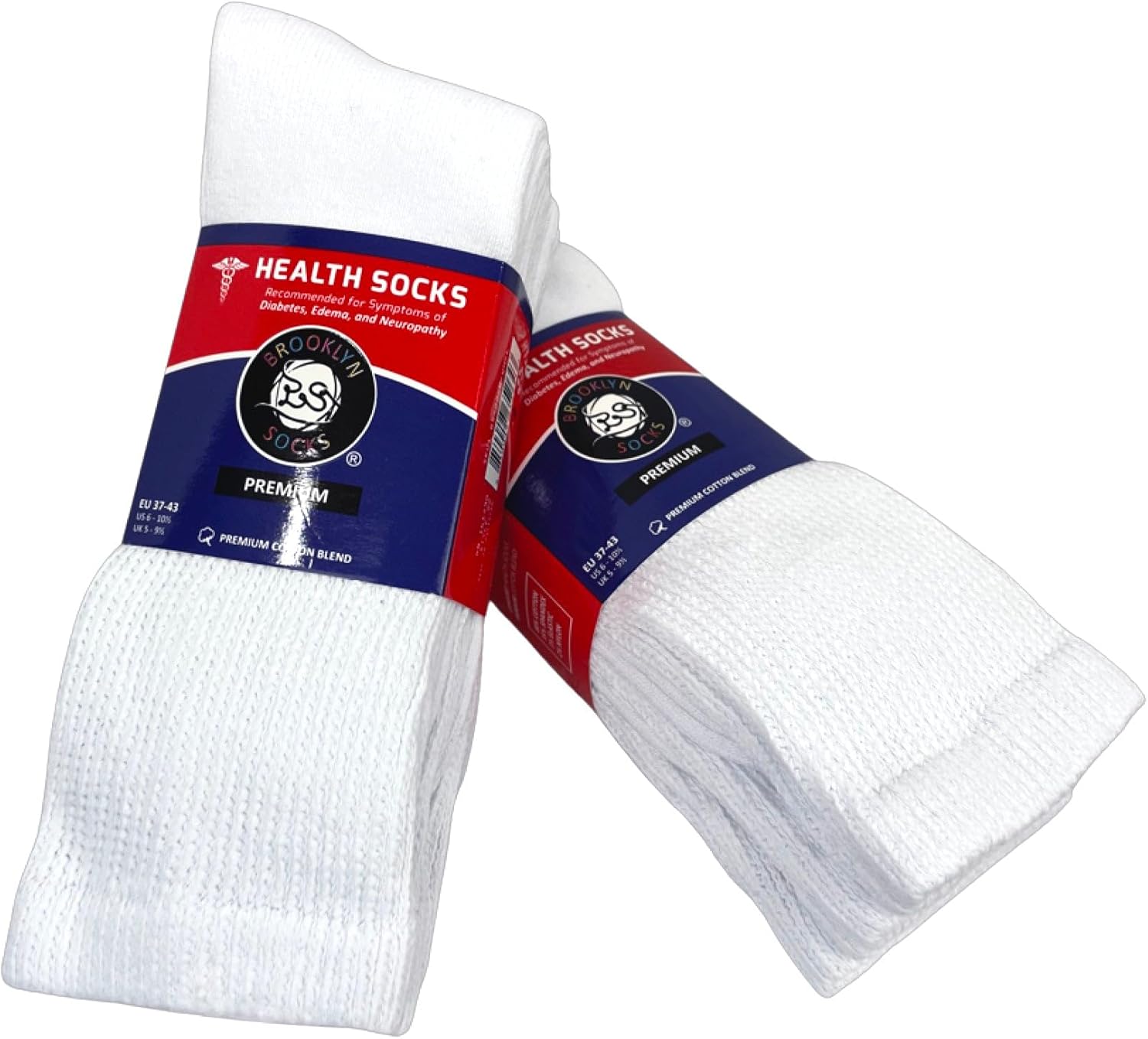 Premium Women’s Soft Breathable Cotton Crew Socks, Non-Binding & Comfort Diabetic Socks (6 Pairs - Fits Shoe Size 6-11) (WHITE) image 5